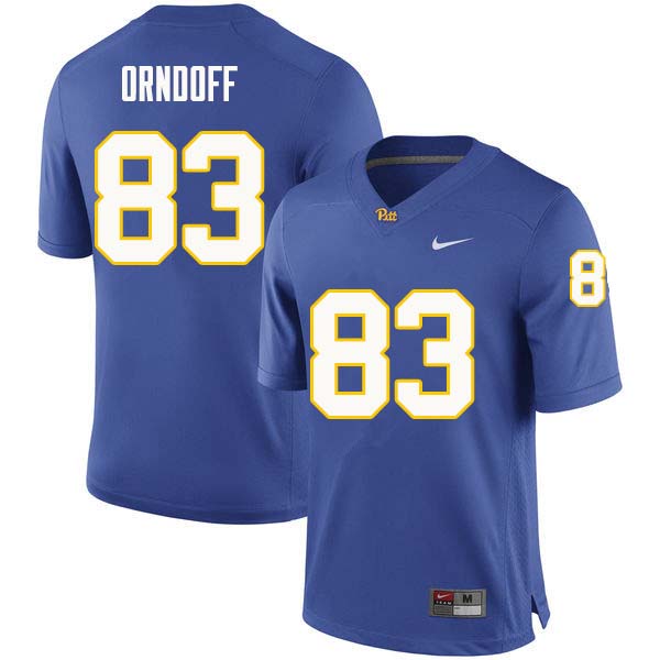 Men #83 Scott Orndoff Pittsburgh Panthers College Football Jerseys Sale-Royal